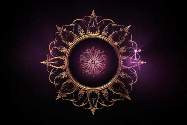 Decorative golden frame design violet classic background