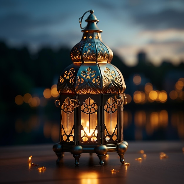 Decorative hanging lanterns ramadan kareem happy eid festival lamps background