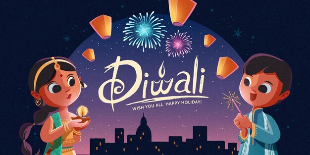 Decorative happy diwali festival greeting background