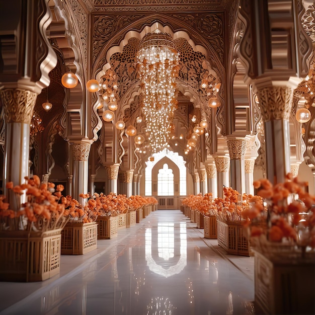 イーダの日 の 間 の モスク の 装飾 的 な 内装