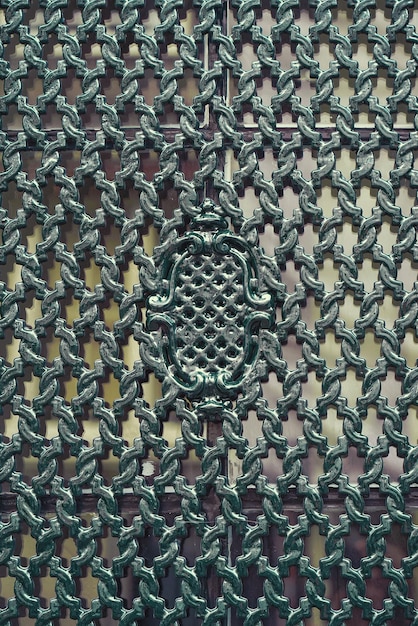 Decorative iron grating on the window