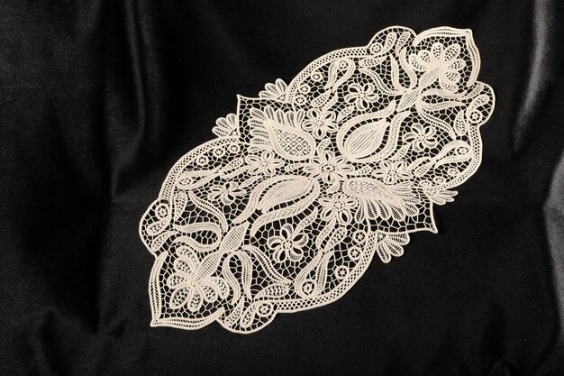 Decorative lace on black background