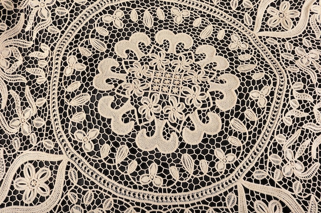 Decorative lace on black background