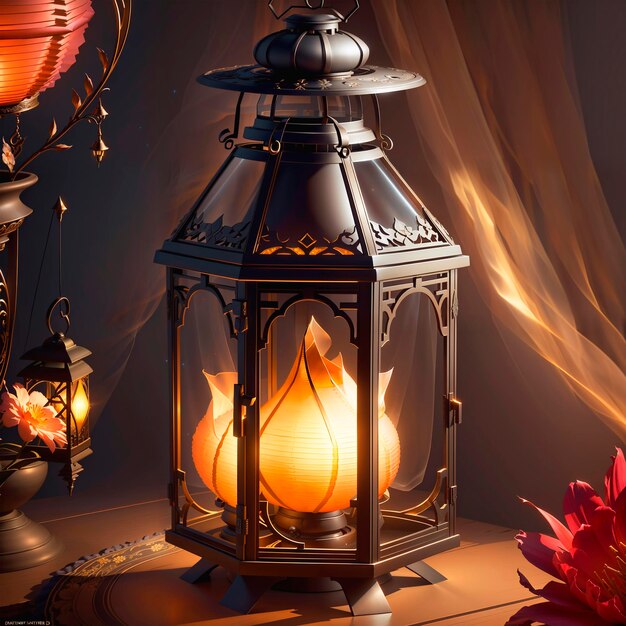 Photo decorative lamp generated with ai