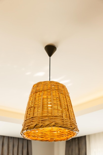 Decorative lighted chandelier hanging from the ceiling