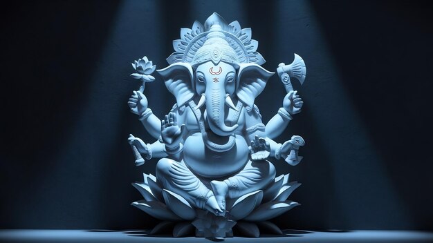 Photo decorative lord ganesha sclupture on dark background