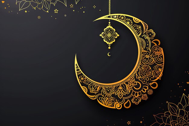 Decorative moon ramadan kareem and eid festival background