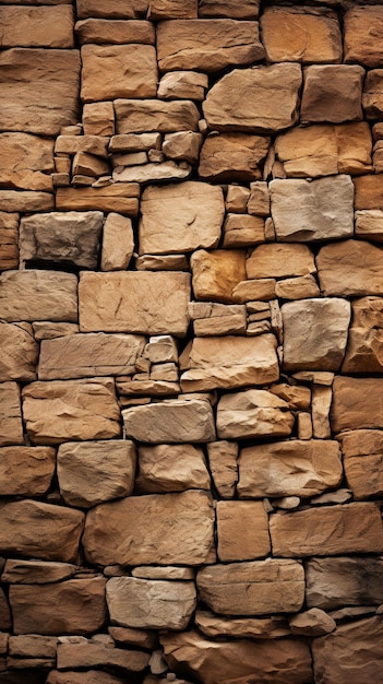 装飾的な天然石灰岩のレッジモルタルまたはカブルの石の岩壁の背景