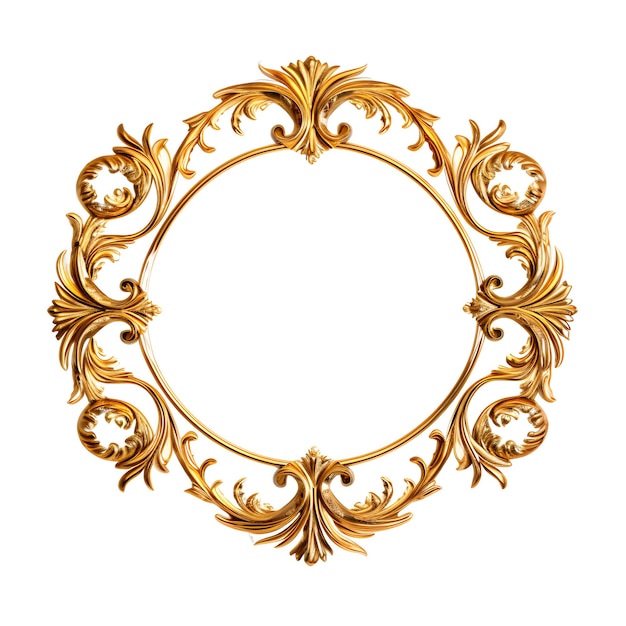 Decorative Ornamental Frame Antique Elegant Retro Royal Luxury Gold color isolated