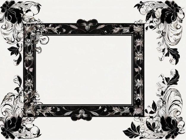 Photo decorative page border white and black