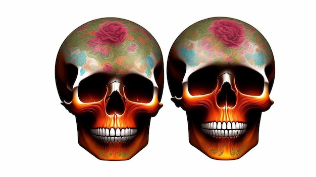 Decorative pair of skulls