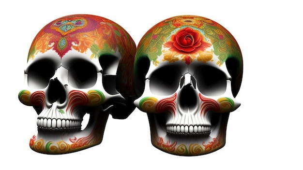 Decorative pair of skulls