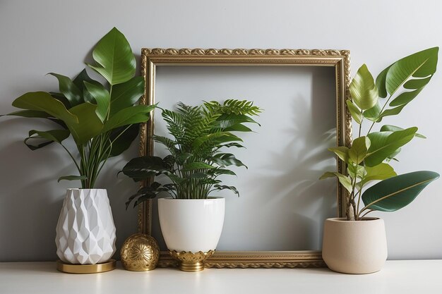 Decorative plant with empty frame