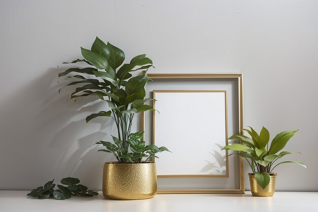 Decorative plant with empty frame