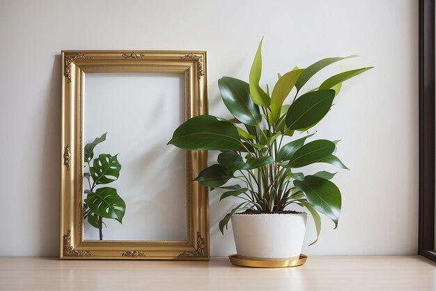 Decorative plant with empty frame