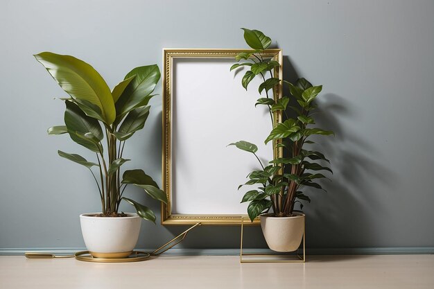 Decorative plant with empty frame