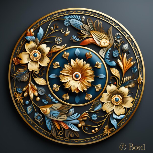 a decorative plate with flowers and the word quot tulip quot on it