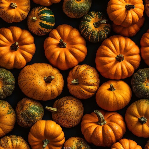 Photo decorative pumpkins background