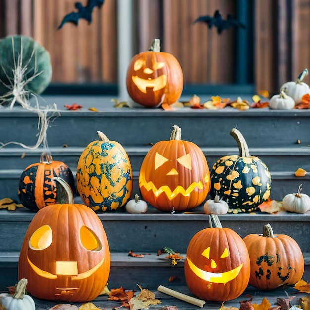 Decorative pumpkins for halloween party