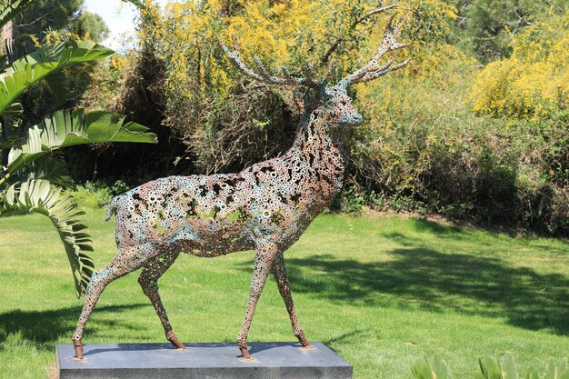 decorative sculpture of a deer in the resort