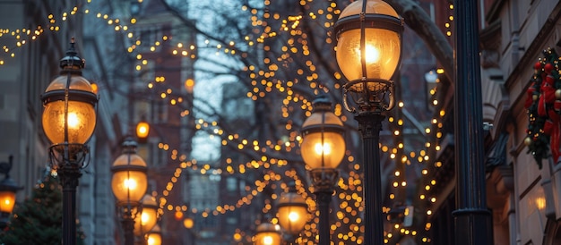 Декоративные уличные фонари для праздничного сезона