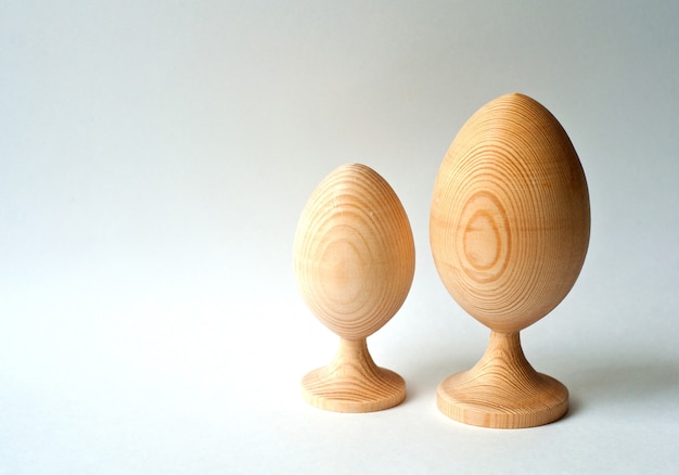 Decorative two wooden eggs