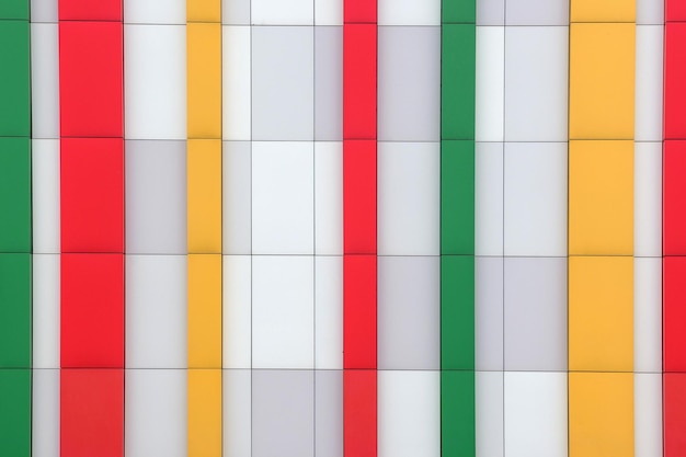 Decorative wall with vertical stripes of different colors