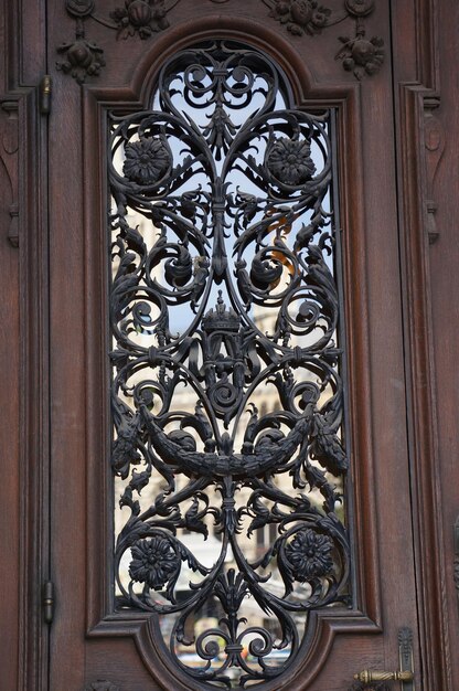 Decorative window metal door with a crown and flowersViennaAustria