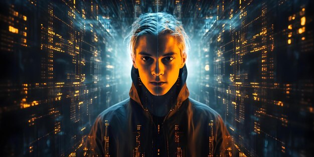 dedicated coder connects ideas with innovation through lines of code in digital realm concept software development coding innovation technology digital realm