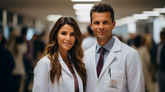 Dedicated medical professionals Young female and male doctors smiling