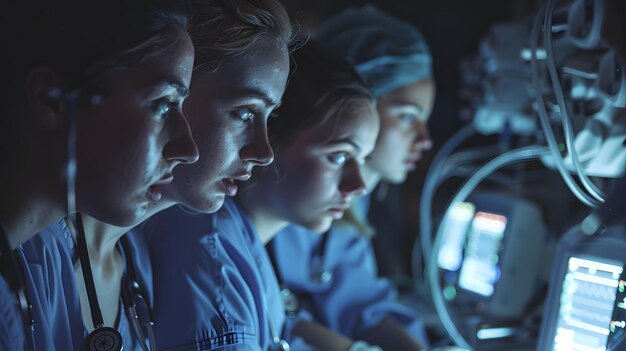 Dedicated nurses monitoring patients health