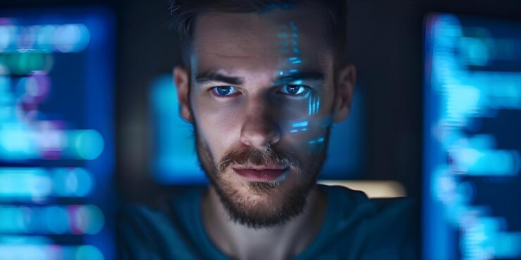 Photo dedicated programmer building software with diligence and focus on system development concept software development programming techniques system design code efficiency project management