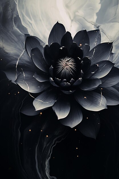 A deep black ultra realistic flower wallpaper
