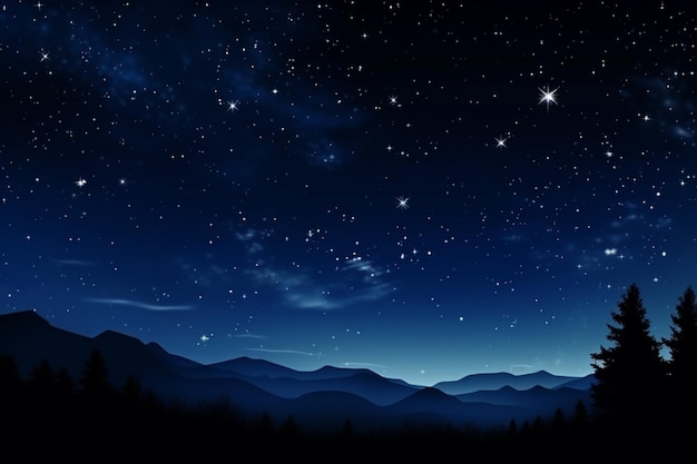 Photo deep blue cosmic night dark sky with stars backdrop