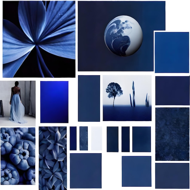 Deep blue mood board inspiration