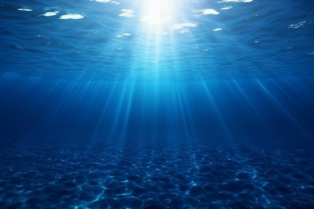 Deep blue ocean depths with subtle light rays