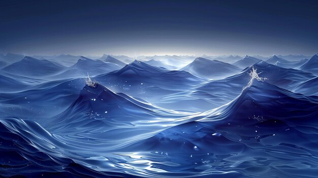 Photo deep blue ocean with large waves