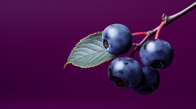 Deep Contrast Saskatoon Berry on a Bold Purple Background