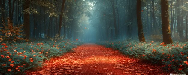 A Deep Forest Trail Covered In Blanket Wallpaper