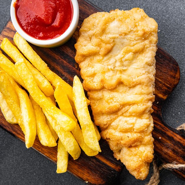 deep fried fish and chips french fries fast food meal food snack on the table copy space food