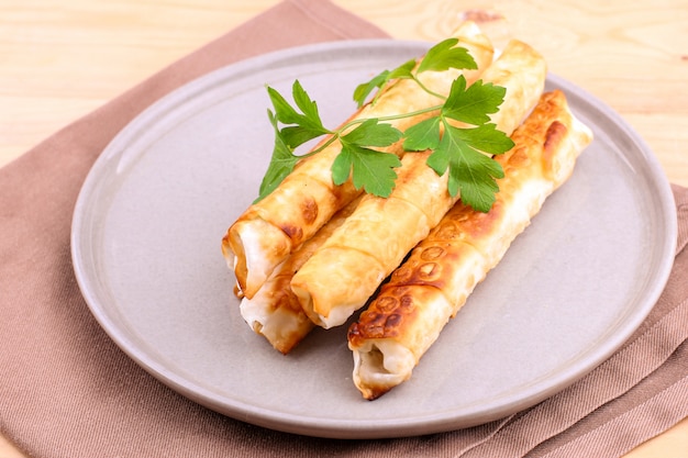 Deep Fried pies with cottage cheese and parsley.