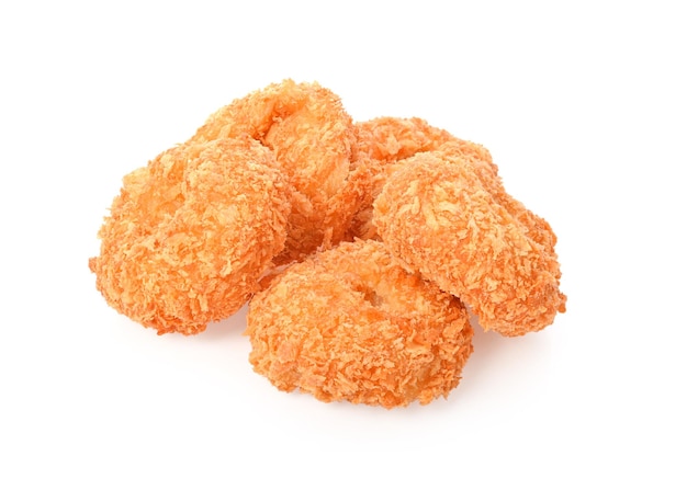 Deep Fried Shrimp Cakes on white background