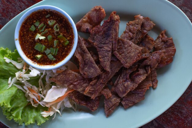 Deep-fried sliced beef