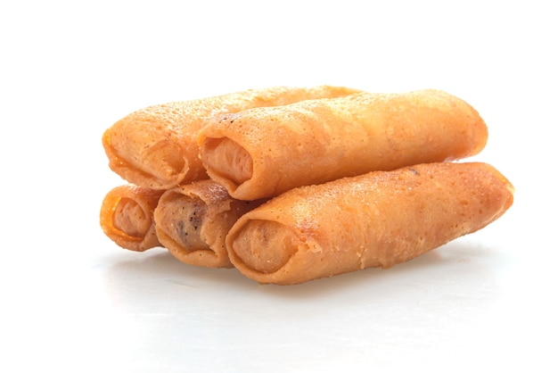 deep fried spring roll isolated on white background