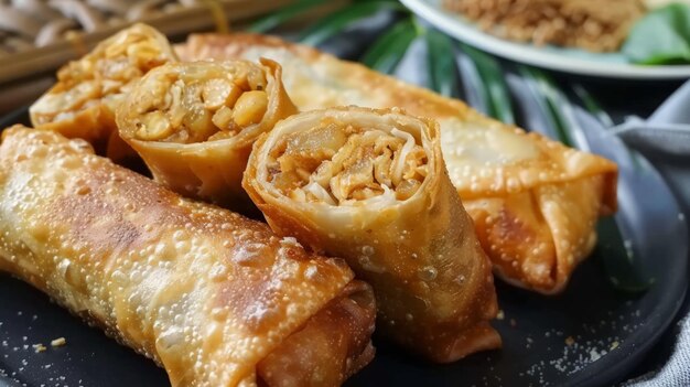 Deep fried spring rolls popiah