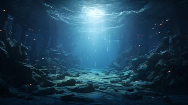 Photo deep ocean abyss landscape background