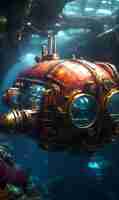 Photo deep ocean exploration apparatus bathyscaphe