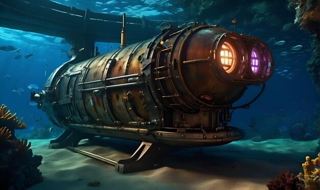 Photo deep ocean exploration apparatus bathyscaphe