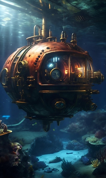 Photo deep ocean exploration apparatus bathyscaphe