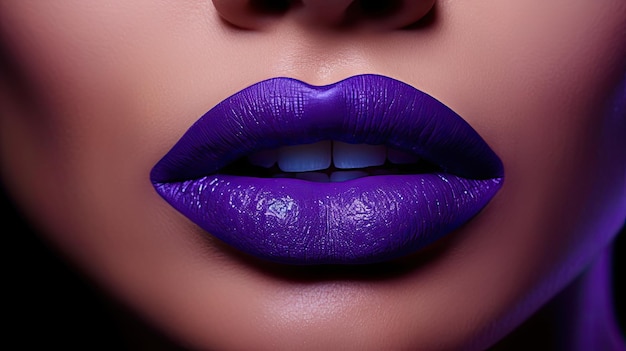 Photo deep purple lipstick